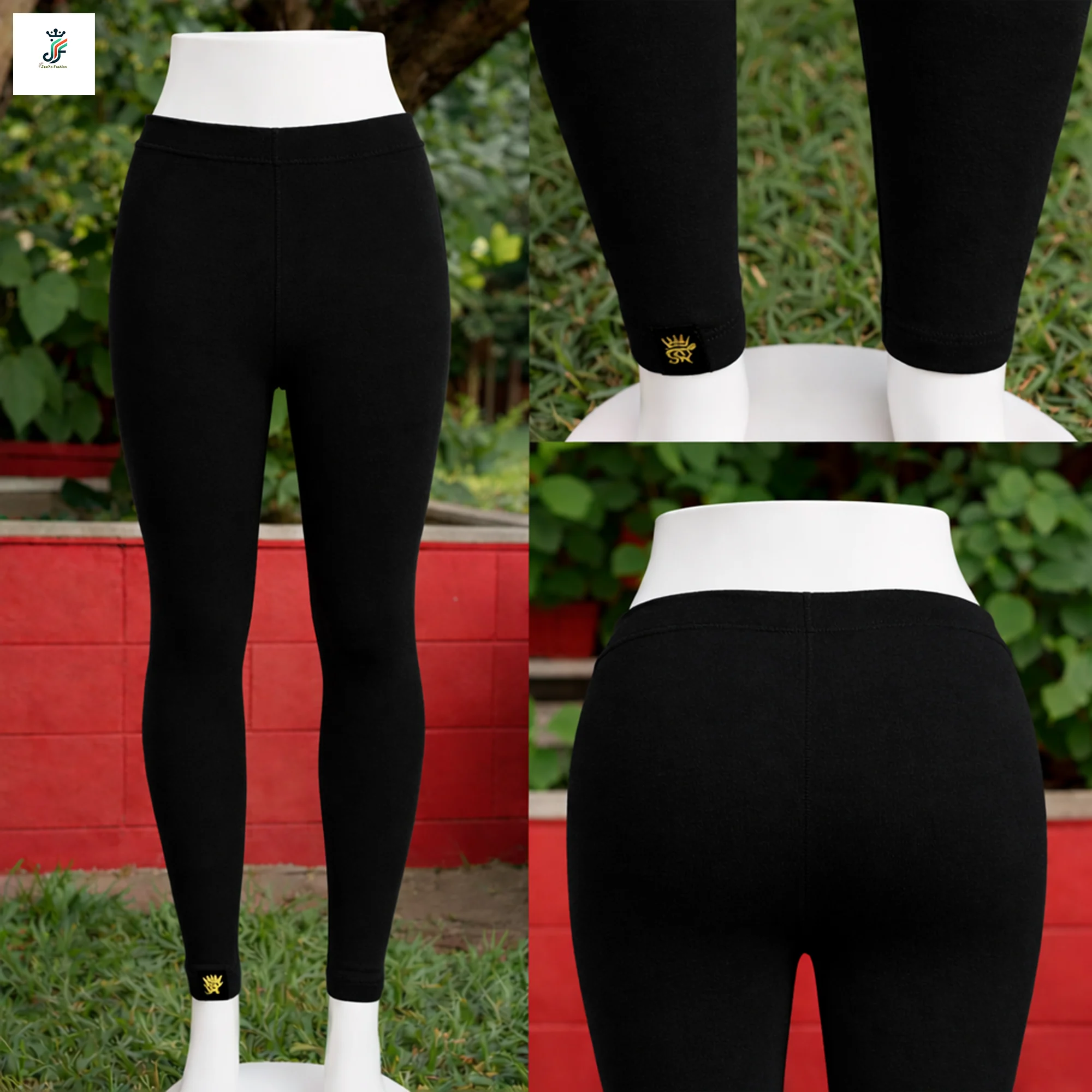 black ankle length leggings