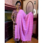 Baby Pink checked cotton dupatta with tassels for women – Jeeyo Fashion
