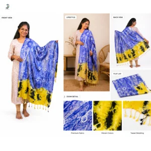 Multi color cotton stole for women
