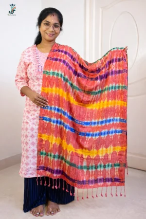 Multi color cotton stole for women