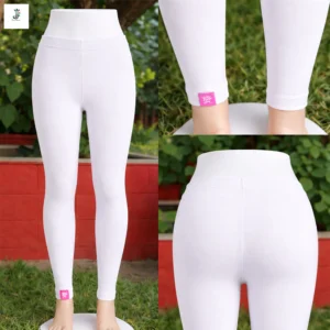 white ankle length leggings for women high waist