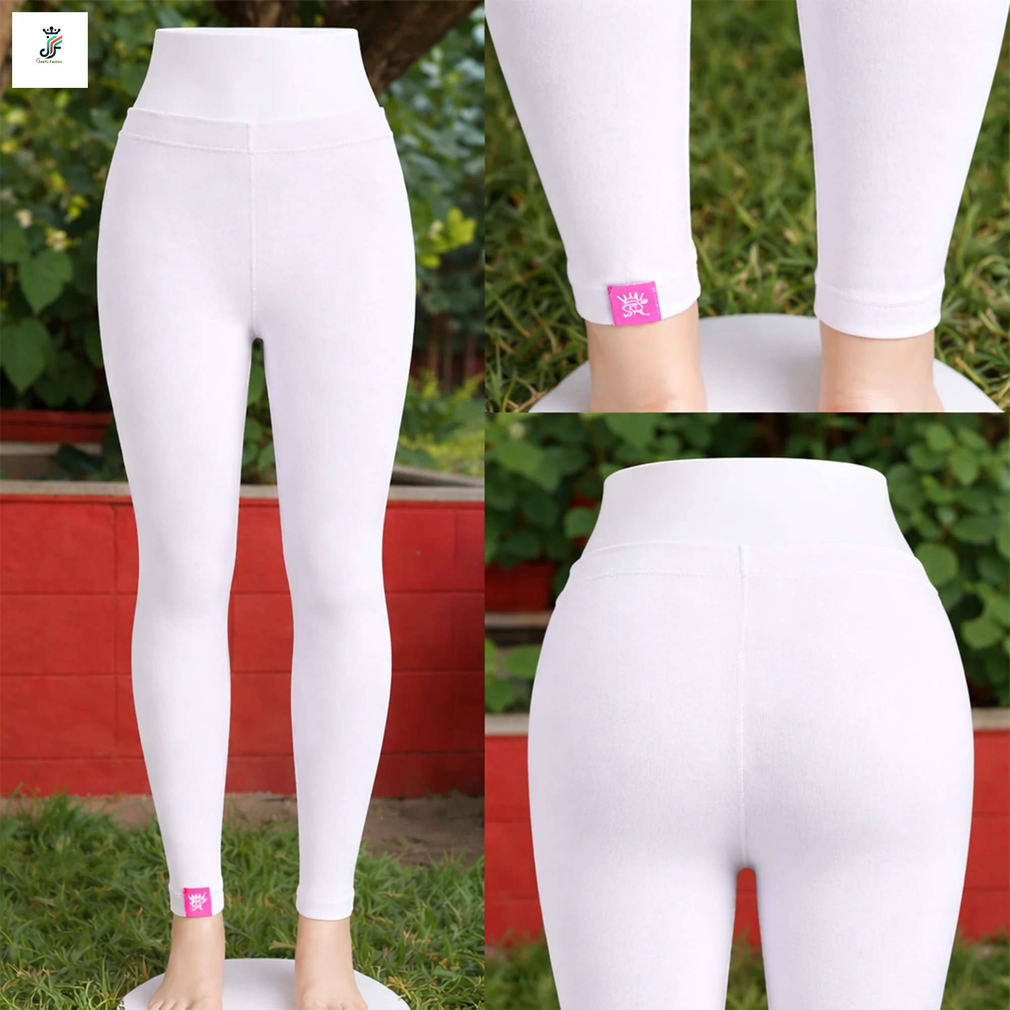 white ankle length leggings for women high waist