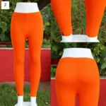 orange ankle fit leggings women