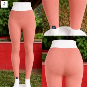 Peach orange ankle fit leggings women