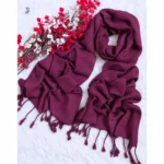 Plain cotton stole Wine