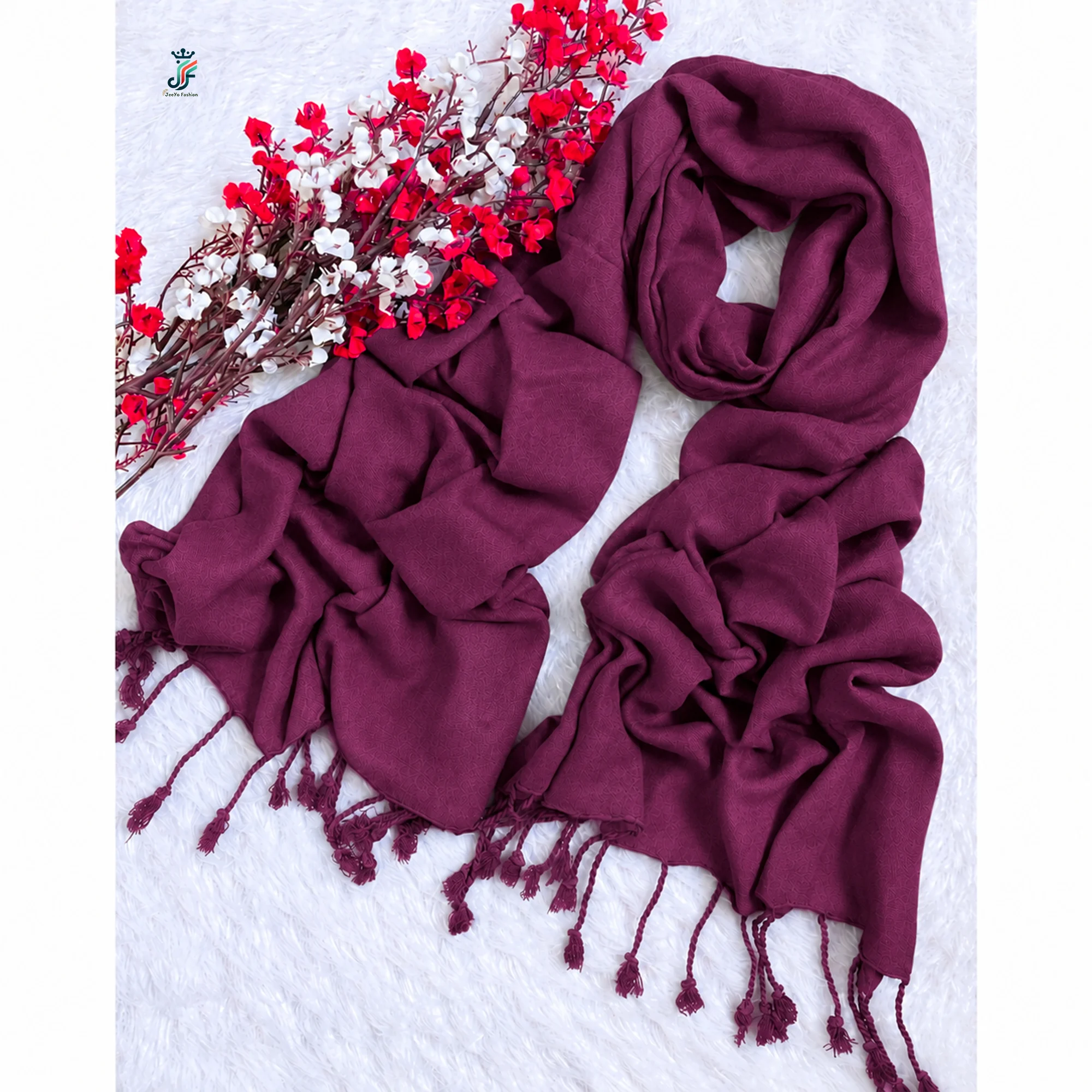 Plain cotton stole Wine